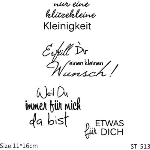 AZSG German Series Word Clear Stamps/Seals For DIY Scrapbooking/Card Making/Album Decorative Silicone Stamp Crafts