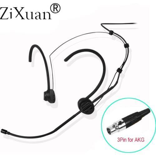 Black Head Wearing Headset Headworn Conference Microphone Foldable ears Hook For AKG Samson Gemini Wireless BodyPack Transmitter