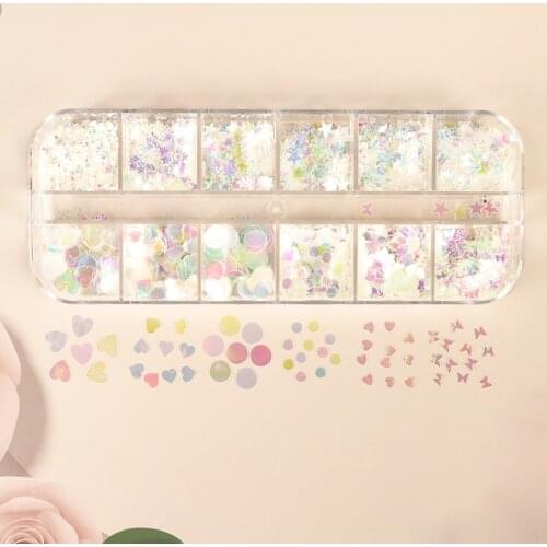Aurora Nail Art Glitter Sequins Various Shapes Of Flake Nail Tips Decoration Accessories Butterfly Moon Love Heart Stars