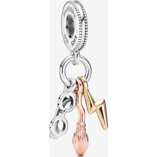 Potter Series Round Frame Glasses Light Wheel 2000 And Lightning Scar Pendant Original Beads Charms