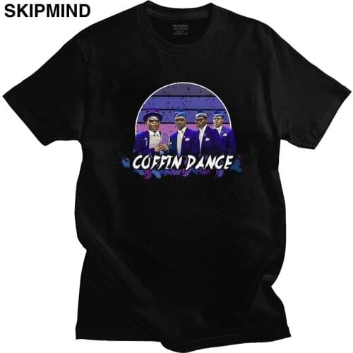 Stylish Retro Coffin Dance T-shirt for Men Short Sleeves Graphic Ghana Dancing Pallbearers Meme Tshirt Round Neck Cotton T Shirt