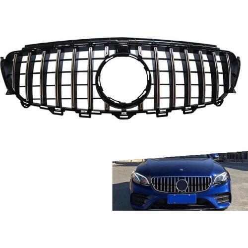 Chrome Black Front Grille Upper Grill For Mercedes Benz W213 E200 E300 E400 E43 AMG 2016 2017 2018 2019 GT R Style