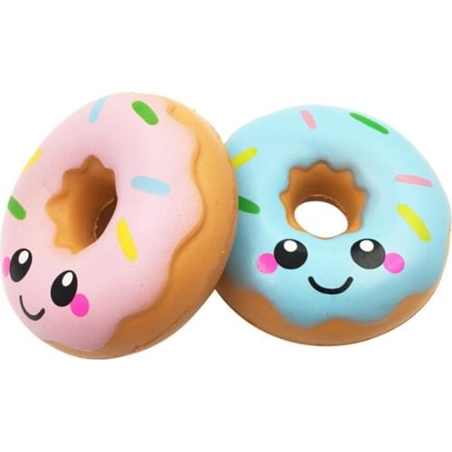 Kawaii Doughnut Cream Scented Squishy donut Slow Rising Squeeze anti stress soft toy bread cute For Childrens toys christmas
