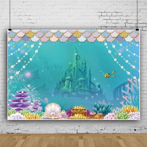 Seabed Beautiful Dreamy Seashell Pearl Coral Backdrops Photo Background House Decorations for Kids Photography Props