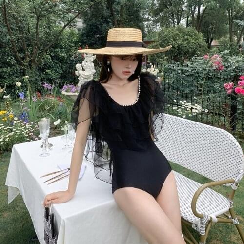 Swimsuit Women One Peice Bikini Piece Bath Suit New Sexy Lace Flounce Cover Backless Hot Print Polyester Sierra Surfer Sport