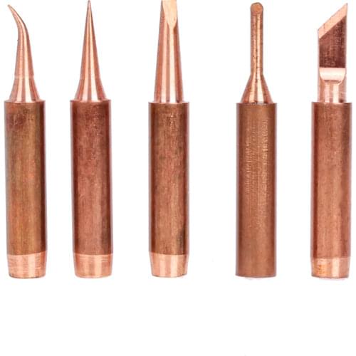 5Pcs 2.4D+3C+I+B+K Soldering Iron Tips Pure Copper Soldering Iron Head Set DIY Electric Soldering Iron Replacement Tip Repair