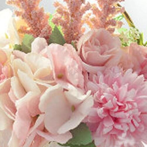 The latest creative simple Nordic fashion silk flower iron frame ceramic simulation set living room table decoration