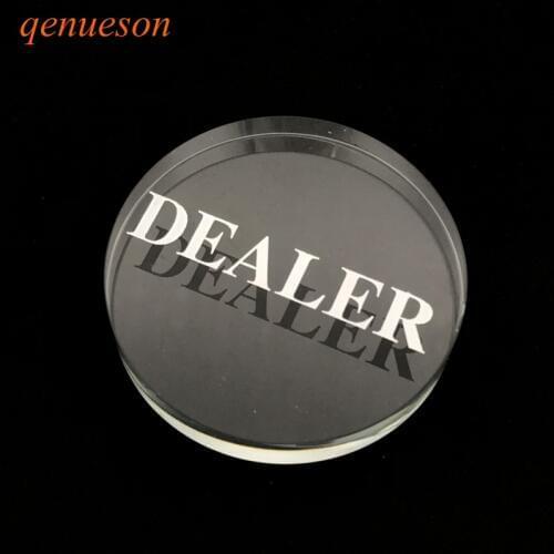 New Hot Crystal Button With One Side Engrave Letter DEALER Pressing Poker Cards Guard Poker Dealer Button Poker Chips qenueson