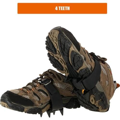 4 Tooth Crampons Outdoor Mountain Climbing Hiking Ice Ski Snow Shoes Spikes Winter Anti Slip Ice Gripper