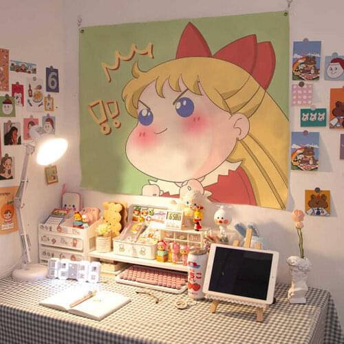 Room Decoration Ins Wind Background Cloth Ins Hanging Cloth Dormitory Wall Cloth Hanging Cloth Ins Wind Beautiful Girl