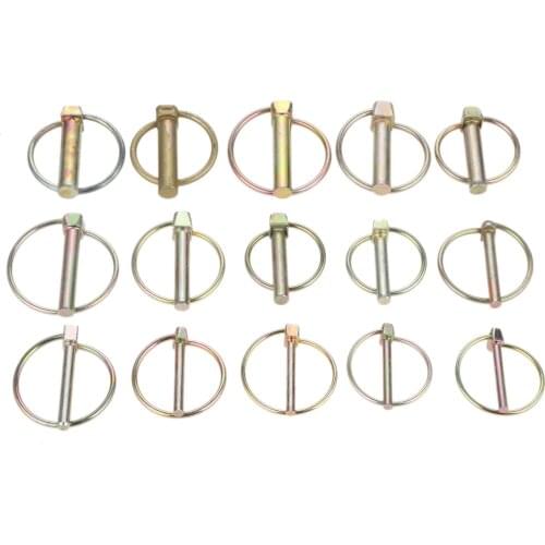 DRELD 10/5/2pcs Steel Heavy Duty Boat Lynch Pin Tractor Trailer Trucks Pin Ring Clips for Farm Trailers Trucks Mowers M4.5-M11