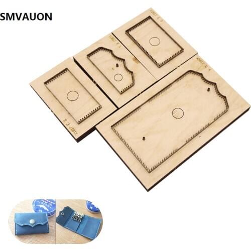 SMVAUON Japanese Steel Rules Die Cutting Steel Punch Simple Key Bag Die Cut Leather Craft Leather Tools Wood Die(Size105*75mm)