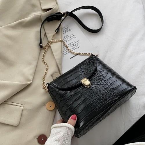 Women Simple PU Leather Handbags Lady Small Chain Travel Shoulder Totes Bags Popular Simple Female Daily Bag