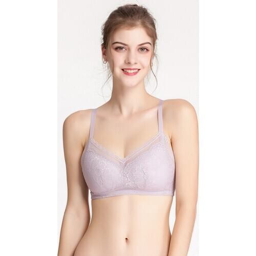 Womens 100% Real Silk Lining with outside lace fabric everyday Comfortable Wireless Bra Bralette 2025