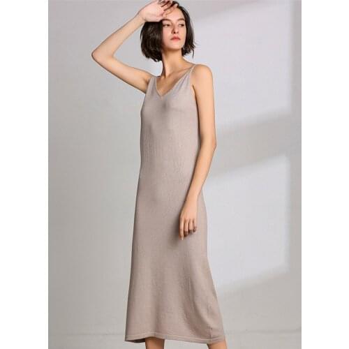 Fashion Vestidos 2019 New Spring Summer Women Sexy V Neck Sleeveless Sweater Dresses Ladies Casual Slim Long Maxi Party Dress