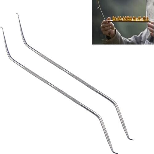 20PCS New Type Double Dual Bee Stainless Steel Rearing Bees Shift Pin Worm Moving Grafting Larva Transferring Needle Supplies