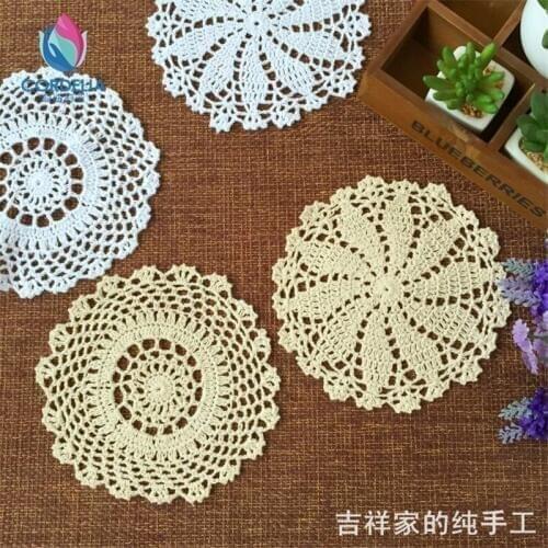 2016 korean fashion 50 pcs wedding decoration doilies with natural cotton as dinning table coaster pot holder pad 18cm round