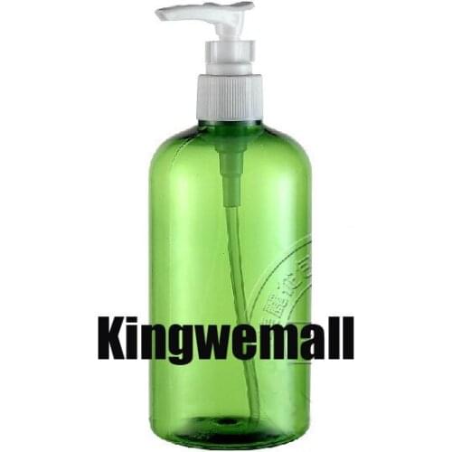 300pcs/lot 220ml PET Plastic Lotion Cream Bottle with Pump High Grade Cosmetic Packaging Green Color