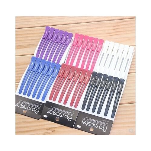 6pcs Professional haircut clips Korean Seamless hair clip hair section long mouth clip salon duckbill clip