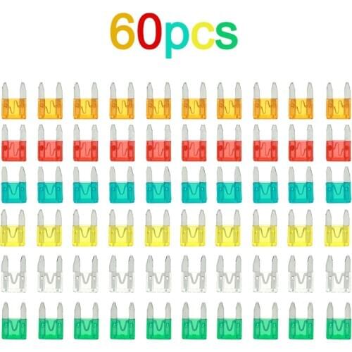 New Universal 60pcs Mini Blade Fuses Auto Car Truck Assortment Fuse Kit with Box 5A 10A 15A 20A 25A 30A Auto Accessories