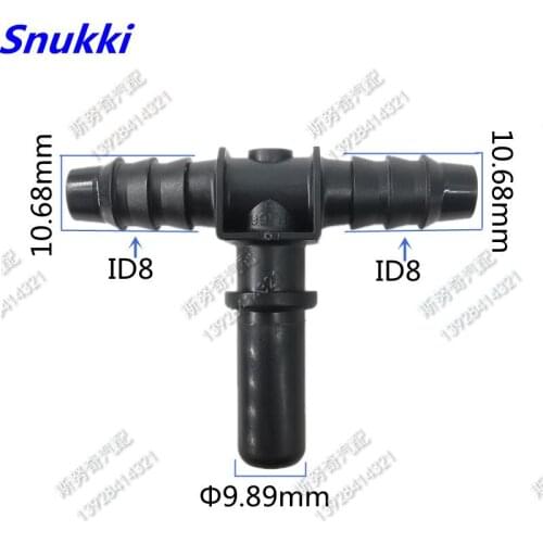 9.89mm-ID8 universal Tee connector general Fuel line quick connector male T fittings connector 5pcs a lot