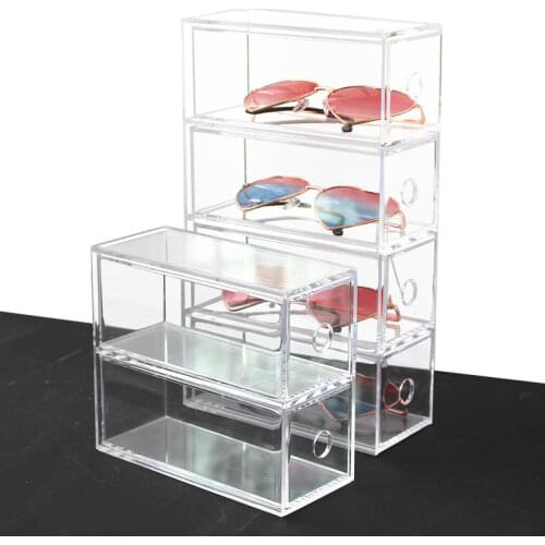 Acrylic Drawer Storage Box 4-Layer Acrylic Lens Case 2-Layer Desktop Small Part Storage Box
