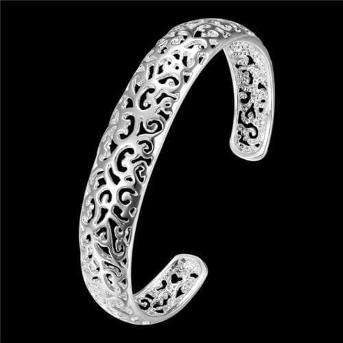 B144 classic retro hollow Silver color bangles for women good quality party jewelry factory wholesale price