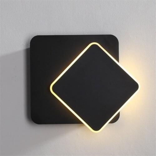 BEIAIDI Nordic 360 Degree Rotation Adjustable Bedside Light Modern Aisle Square Lamp Reading Wall Light Restaurant Hotel Sconces