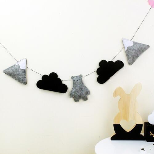 Hot Felt Cloud Garland Party Banner Kids Room Nursery Hanging Wall Decor Christmas Best Gifts Baby Shower Bunting Ornament