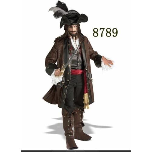 Halloween Pirate men dress uniforms luxury clothing exports Pirates of the Caribbean game uniforms costumes