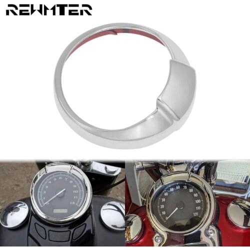 Chrome 5" Speedometer Bezel Visor Trim Ring Cover For Harley Softail Dyna Touring Road King FLHR Fat Bob Switchback Wide Glide