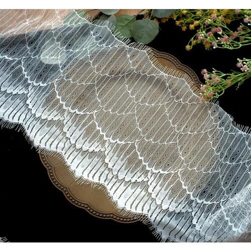3meter Exquisite fringed eyelashes lace accessories hand-sewn clothing scarf shawl stitching