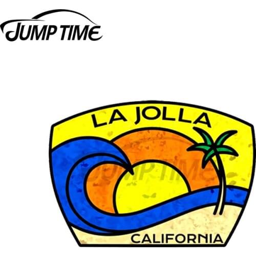 JumpTime 13 x 4cm La Jolla California Surfing Car Stickers and Decals Occlusion Scratch Vinyl Waterproof Bumper Windows Decor
