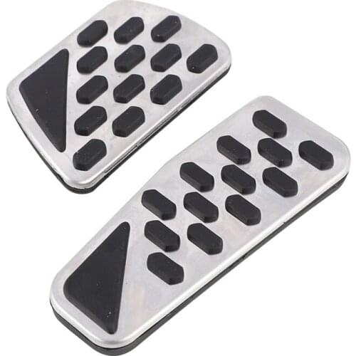 2 PCS Stainless Steel Gas And Brake Pedal Cover Footrest Pad Kit Pedal Pad Kit For 2018-2019 Jeep Wrangler JL