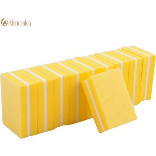 20Pcs/Lot Mini Sponge Yellow Professional Nail File 100/180 Grit Sanding Thick Files UV Gel Care Nail Manicure Tools Salon