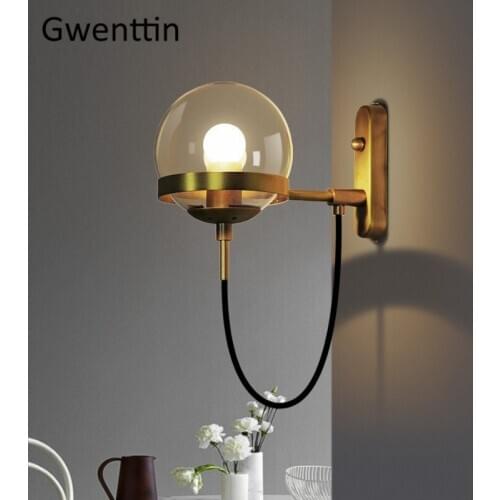 Nordic Glass Wall Lamps Modern Magic Bean Black Gold Sconce Wall Lights for Home Lighting Fixtures Industrial Lamp Loft Decor