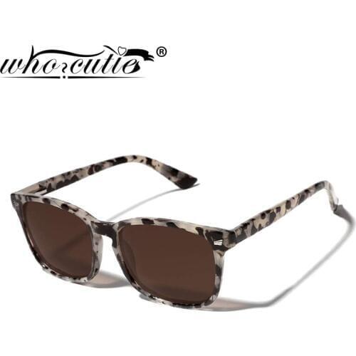 WHO CUTIE Polarized Sunglasses for Women Men 2020 Brand Design Leopard Rectangle Frame Classic Trendy Stylish Sun Glasses UV400