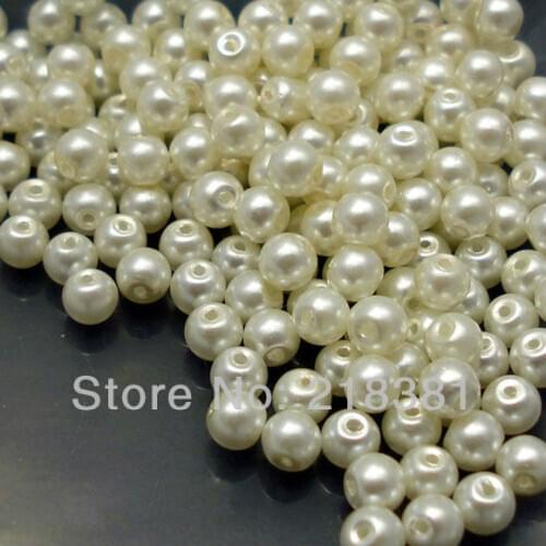 Wholesale 1000pcs ivory Loose Glass Pearl Beads 4mm Spacer Beads For DIY Garment Accessories