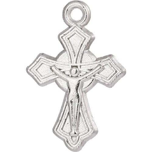 WholesaleDIY Accessories For Jewelry Cross Jesus TagChristmas Gifts Zinc Alloy Material Manufacturing Jewelry Making12PCS