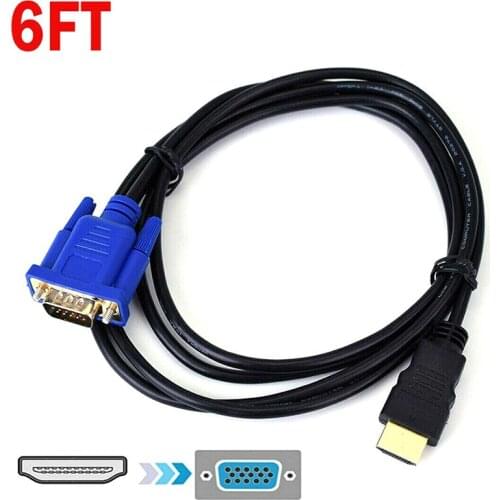HDMI-compatible Male to VGA Male Transfer Wire Video HDTV Converter Adapter Aux Cable High Speed HDMI-compatible Cable