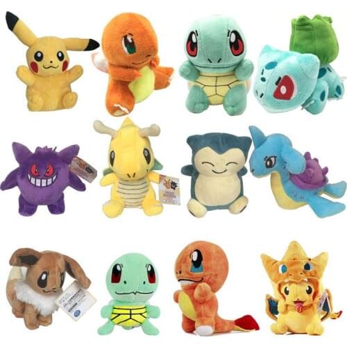 Pokemon 15-20cm Bulbasaur Dragonite Snorlax Lapras Gengar Togepi Anime Plush Toys Dolls Child Birthday Gift