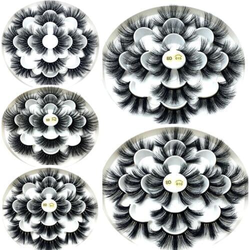 HBZGTLAD 3/7/8pairs 25mm long 3D Mink Lashes Natural Long False Eyelashes Dramatic Volume Fake Lashes Makeup Extension Eyelashes