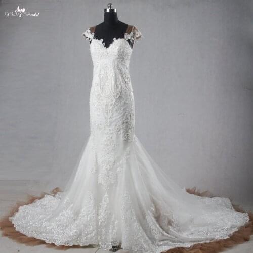 RSW1118 Real Pictures Yiaibridal Wedding Gowns With Cathedral Train Mermaid Wedding Dresses
