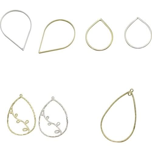 Beadsnice 38292smt17 Sterling Silver Tear Drop Pendant Charm for Necklace Jewelry Making Flat Tear Drop Connector