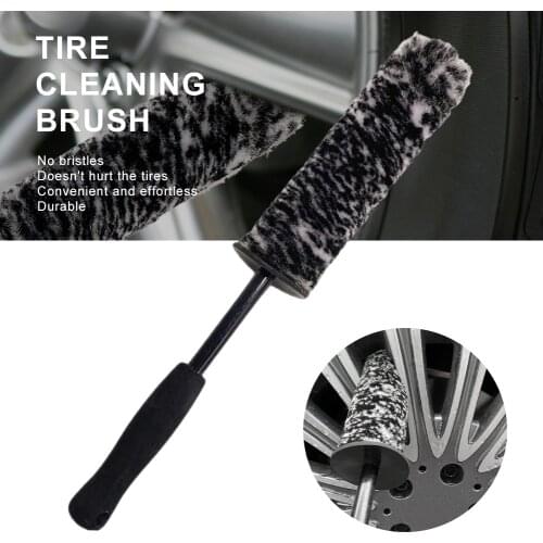 Microfiber Wheel Brush Non-slip Handle Car Cleaning Kit Rim Spoke Wheel Wash Detailing Brush Automotive Cleaning Brush