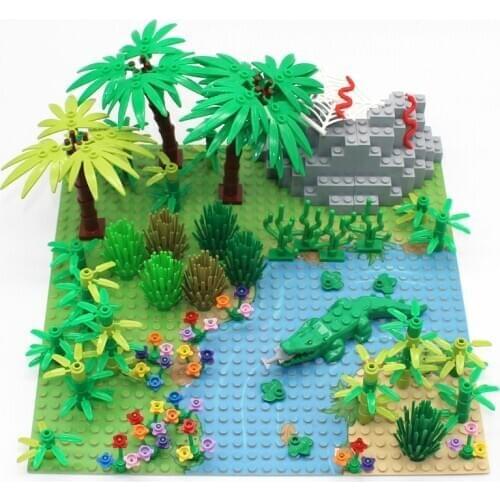 Military series garden plant Mini crocodile Trees MOC scene accessories DIY Model Building Blocks Bricks Toys Gifts