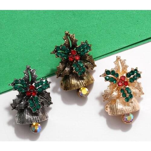 High Quality Fashion Painting Oil Enamel Ring Bell Metal Brooch for Women Vintage Tree Coat Dress Party Brooch Pins Jewelry Gift
