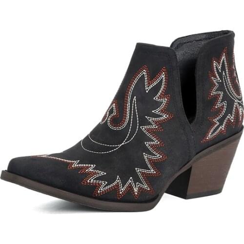 YMECHIC Cowboy Women Chelsea Boots Retro Thick with Pointed Western Suede Ankle Knight Botas Casual Hoof Heels 2021 Autumn Punk