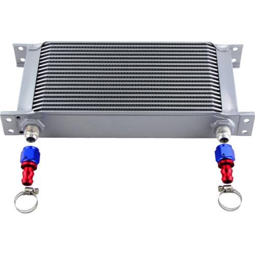 19 Row 8AN Universal Engine Oil Cooler 3/4"UNF16 + 2pcs AN8 Straight Fittings