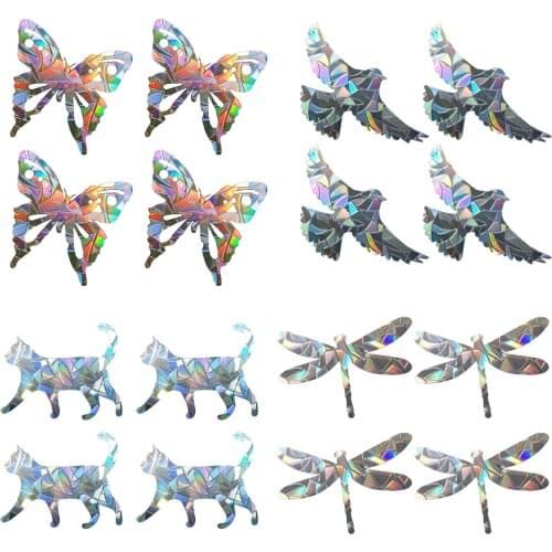 4Pieces Rainbow Window Stickers Prism PVC Static Cling for Bird Strikes